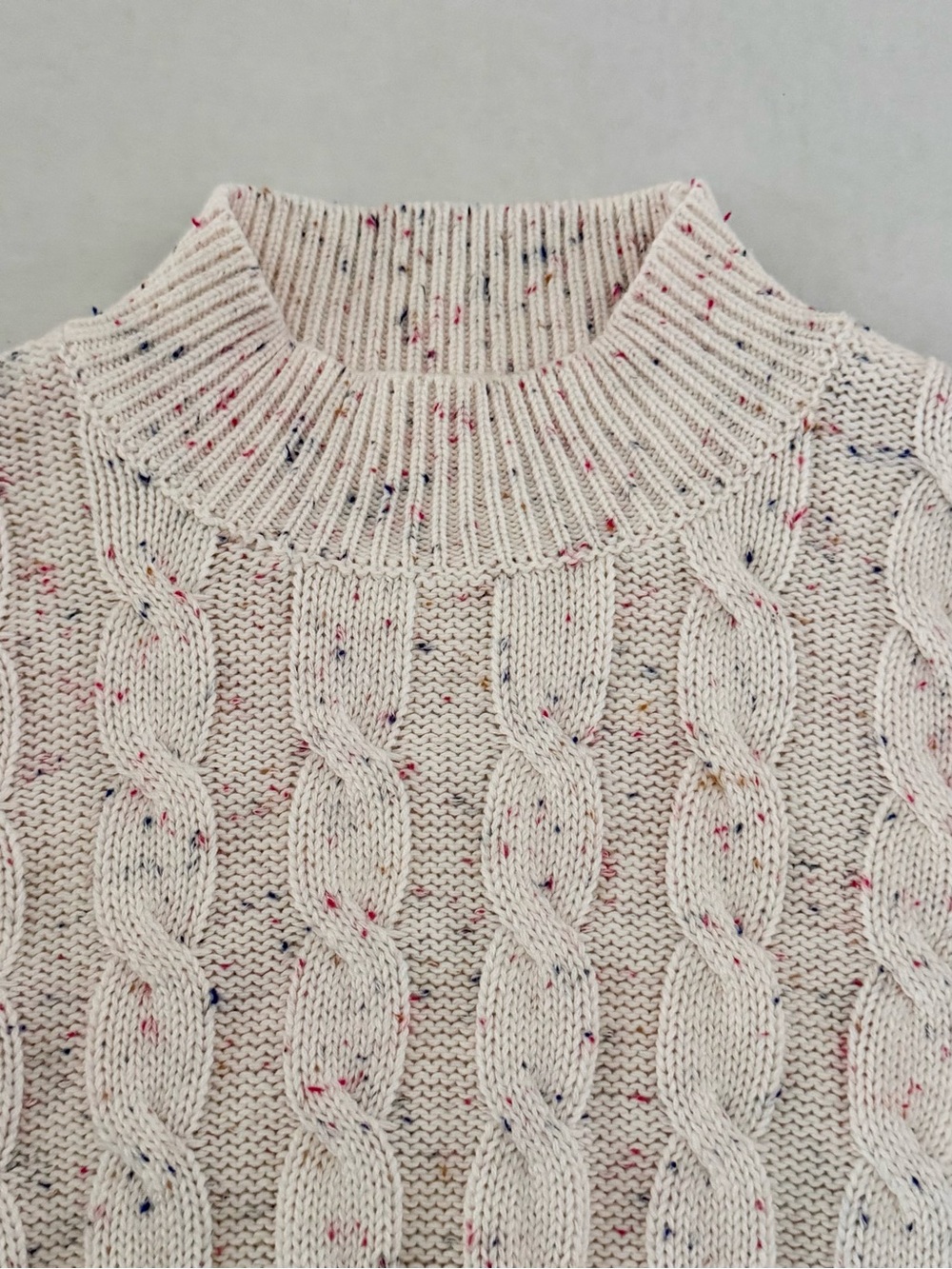 Crewcuts JCrew Factory Girls Cable Knit Donegal Mockneck Sweater Size M 8-9